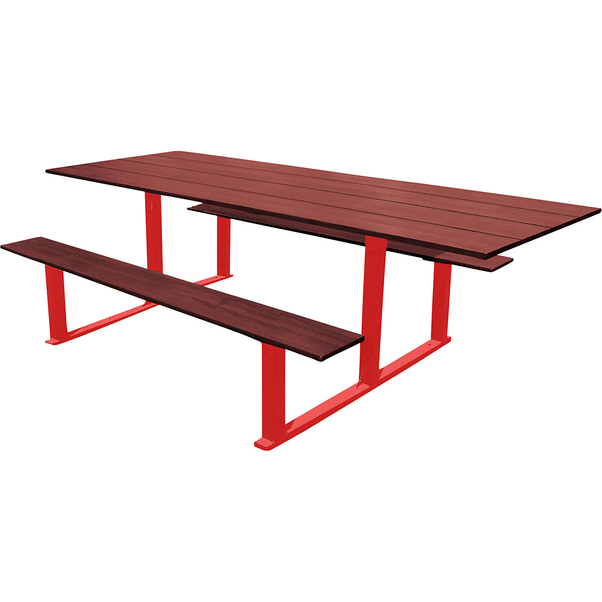 Skupinová lavica na sedenie RIGA – PROCITY, dĺžka 2000 mm, červená / mahagón-2
