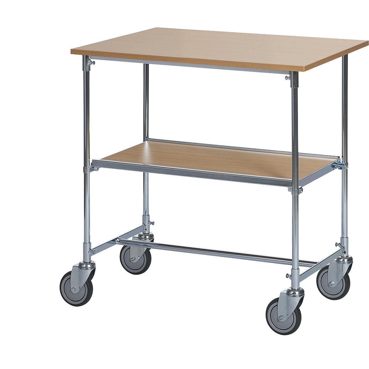 Pozinkovaný stolový vozík – HelgeNyberg, d x š x v 820 x 600 x 900 mm, bukový dekor-1
