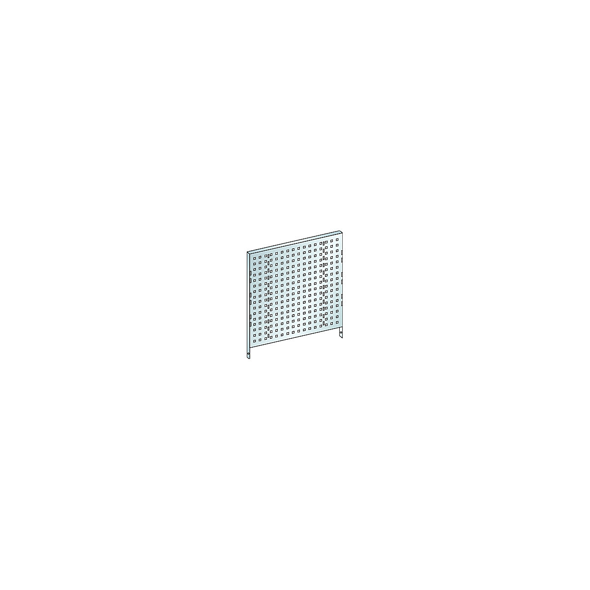 Děrovaná zadní stěna pro dílenský vozík – LISTA, š x v 660 x 640 mm, světlá modrá RAL 5012-2