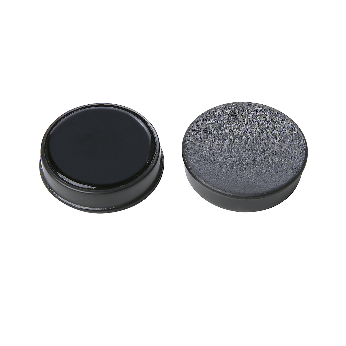 Kruhový magnet, plast – eurokraft basic, Ø 20 mm, bal.j. 72 ks, černá-4