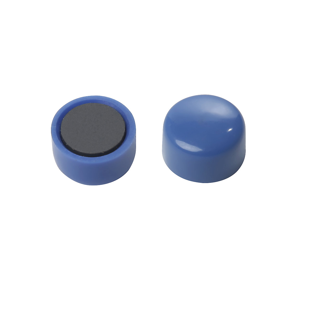 Kruhový magnet, plast – eurokraft basic, Ø 10 mm, bal.j. 60 ks, modrá