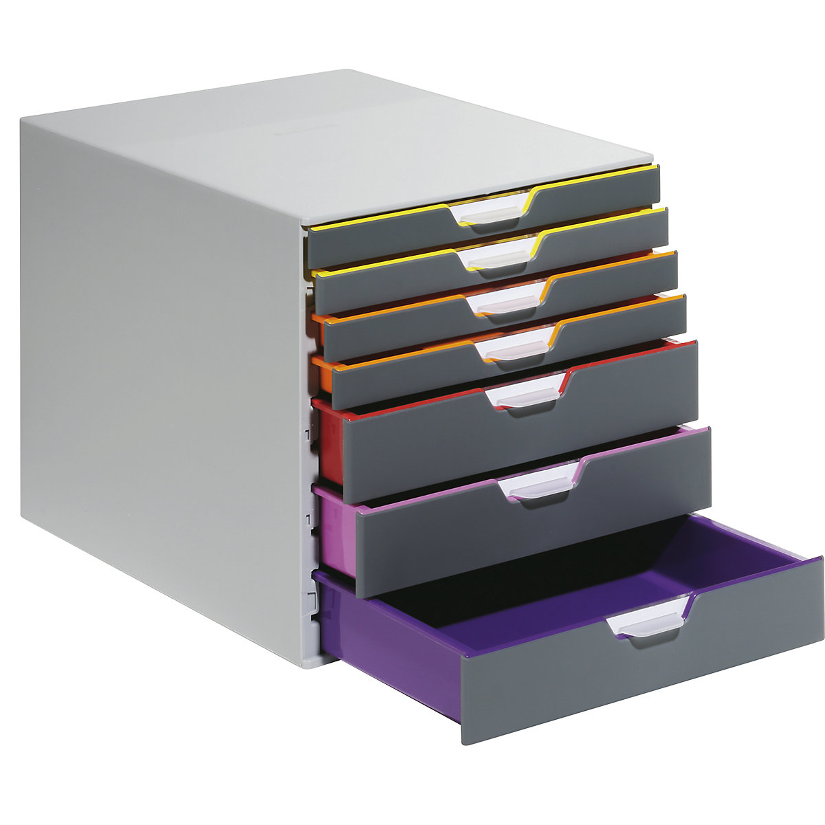 Zásuvkový box VARICOLOR® – DURABLE, v x š x h 292 x 280 x 356 mm, 7 zásuviek, šedá-18