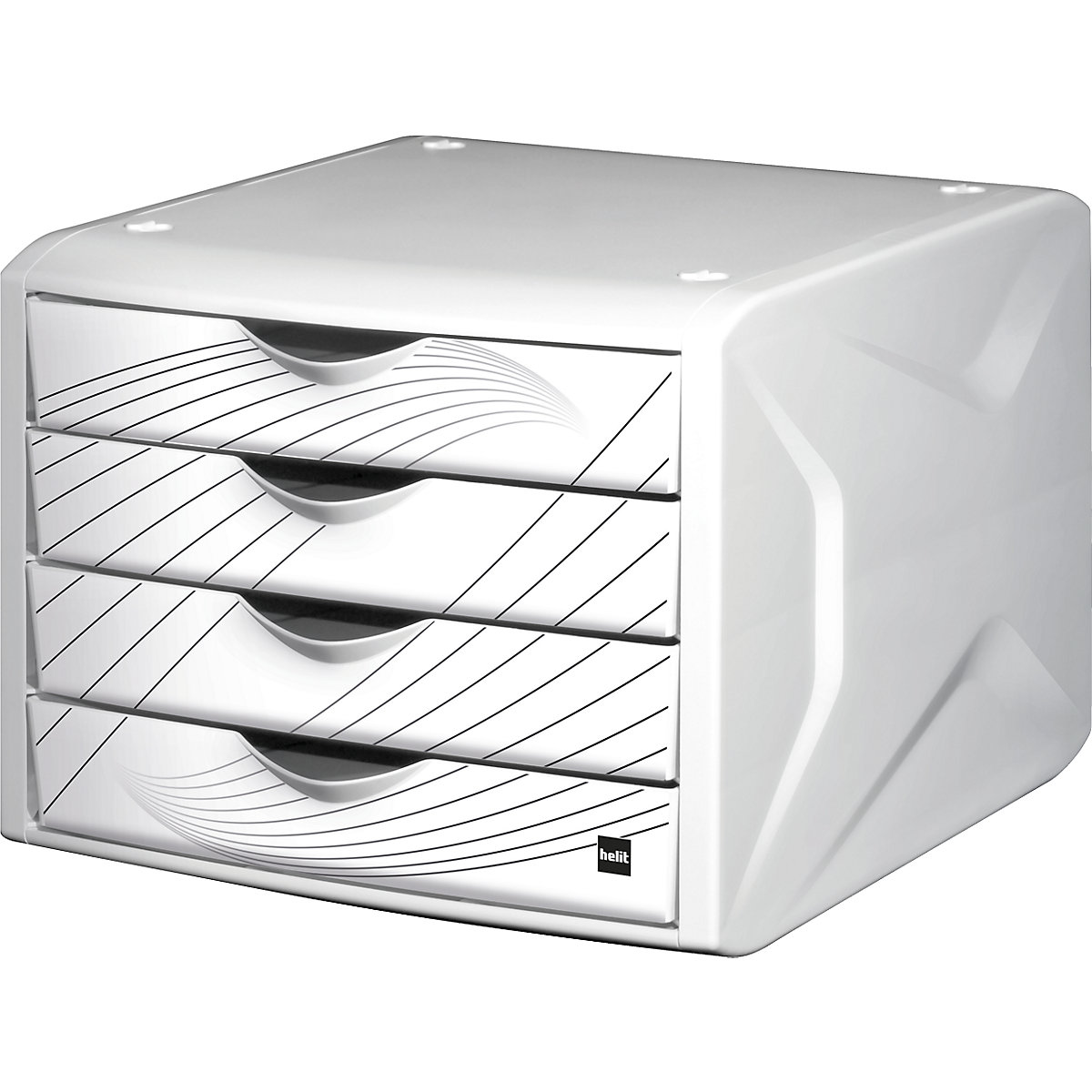 Zásuvkový box – helit, v x š x h 212 x 262 x 330 mm, OJ 5 ks, farba zásuvky white queen-9