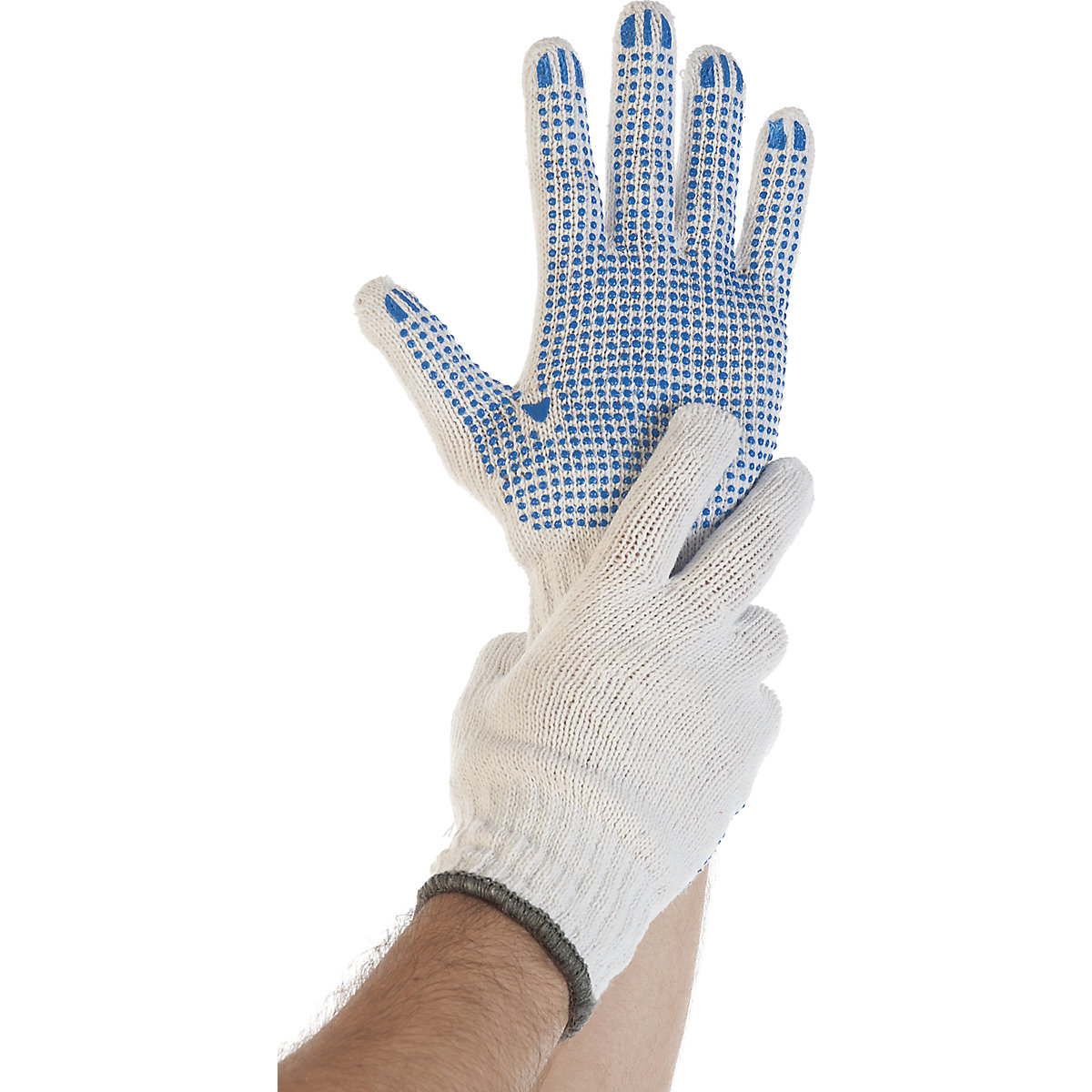 Gants en tricot cotonpolyester STRUCTA I blanc, lot de 120 paires kaiserkraft