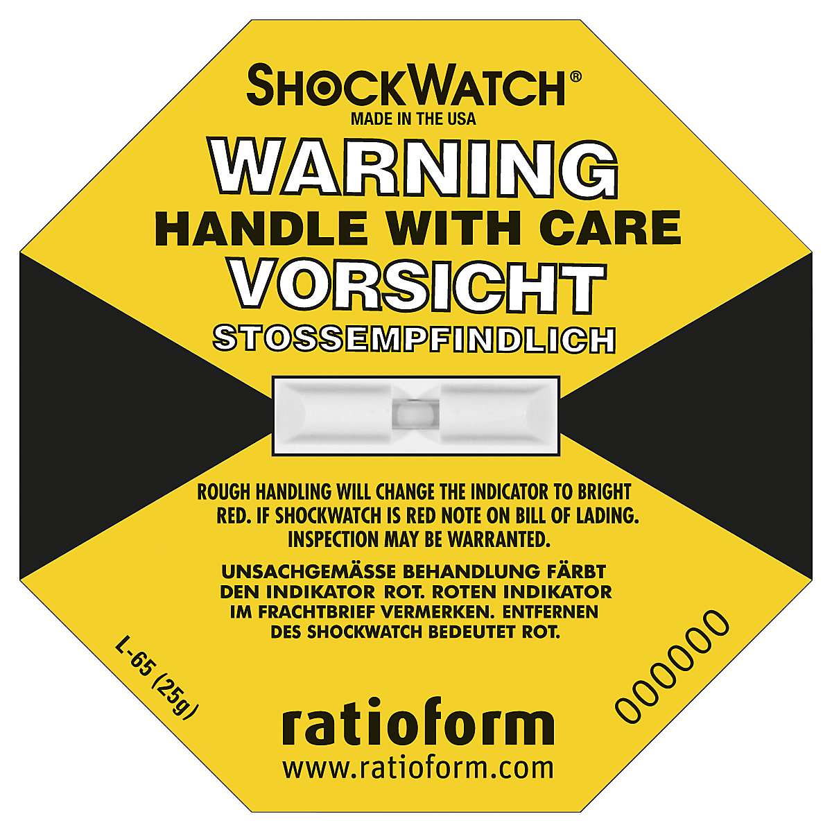 Shockwatch® Präzisionsindikator, VE 50 Stk