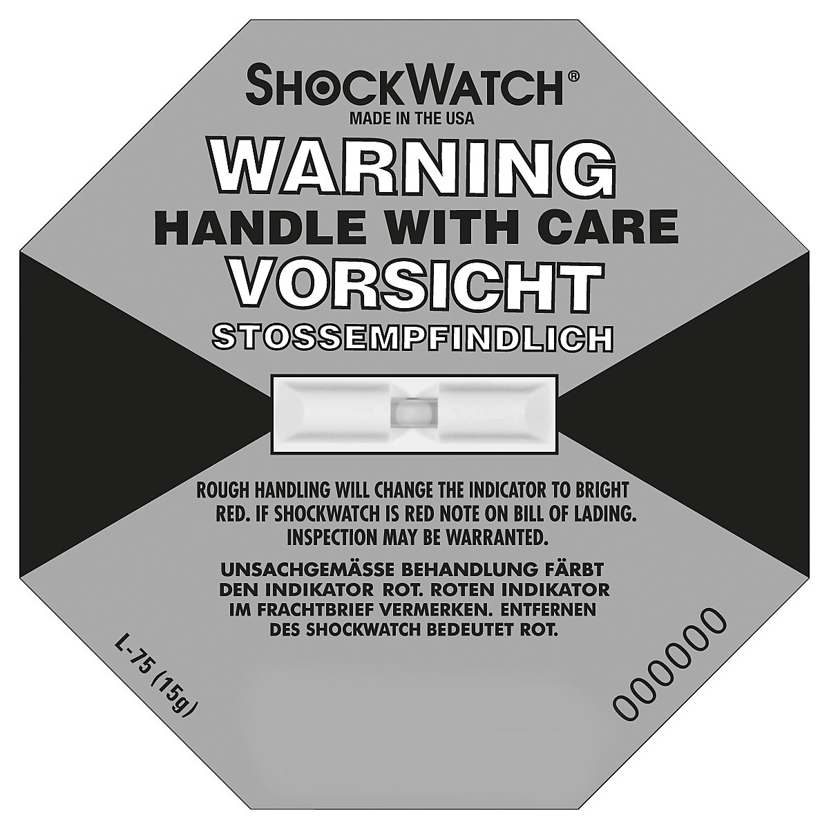 Shockwatch® Präzisionsindikator, inkl. Label, VE 10 Stk, 17 g / 50 ms, grau, ab 5 VE-2
