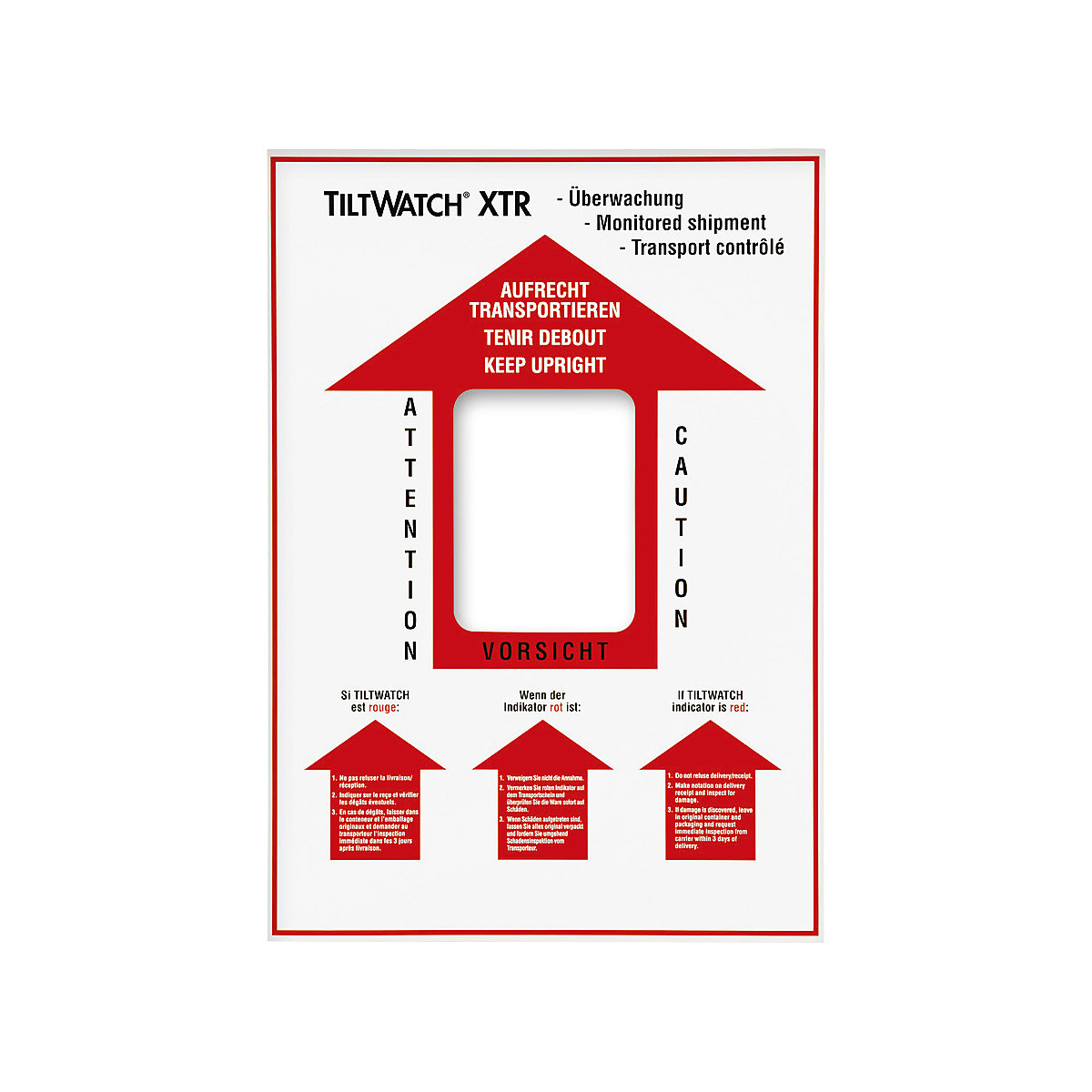 Tiltwatch® XTR Warnetiketten