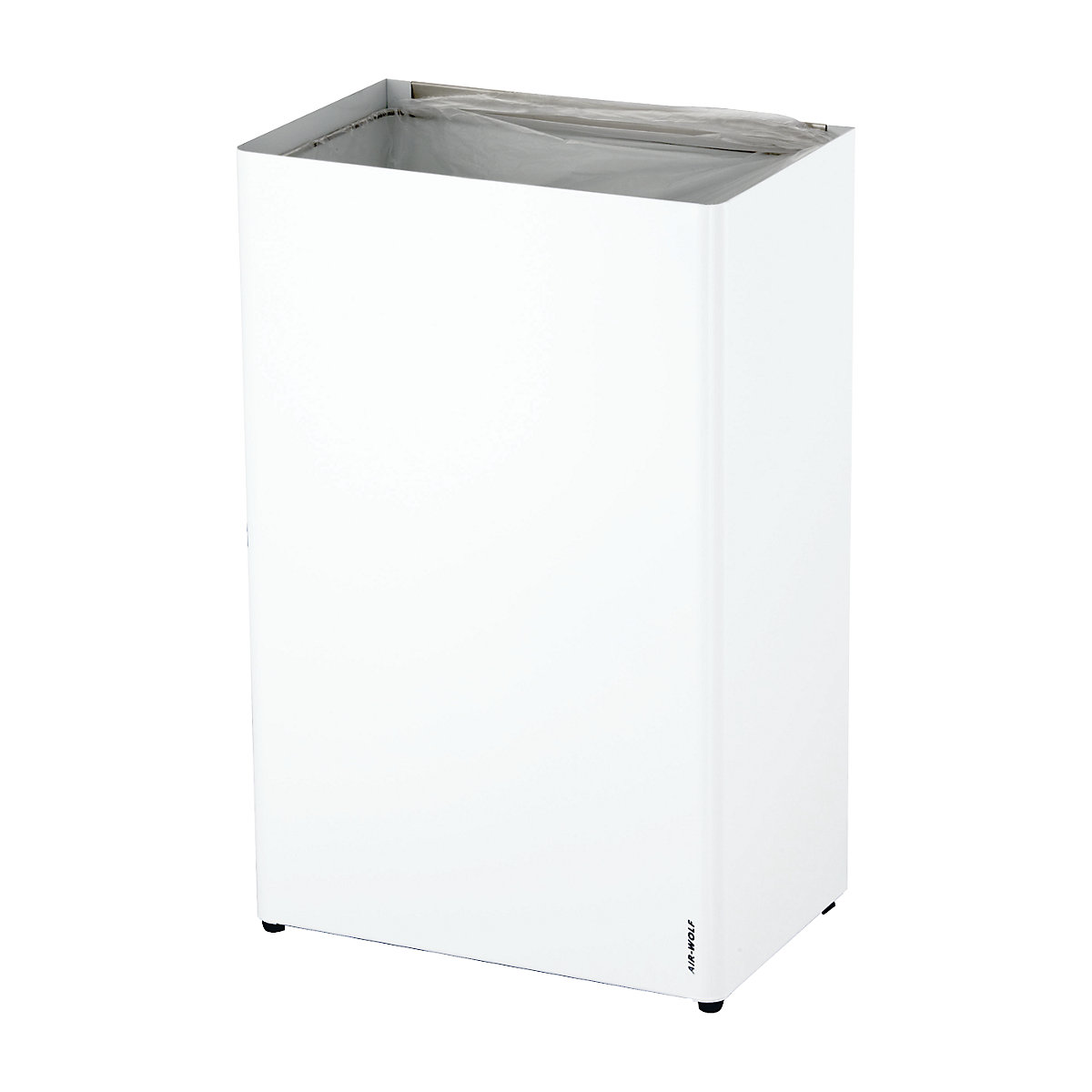 Abfallbehälter AIR-WOLF, Volumen 60 l, BxHxT 389 x 612 x 250 mm, Edelstahl, weiß pulverbeschichtet-2