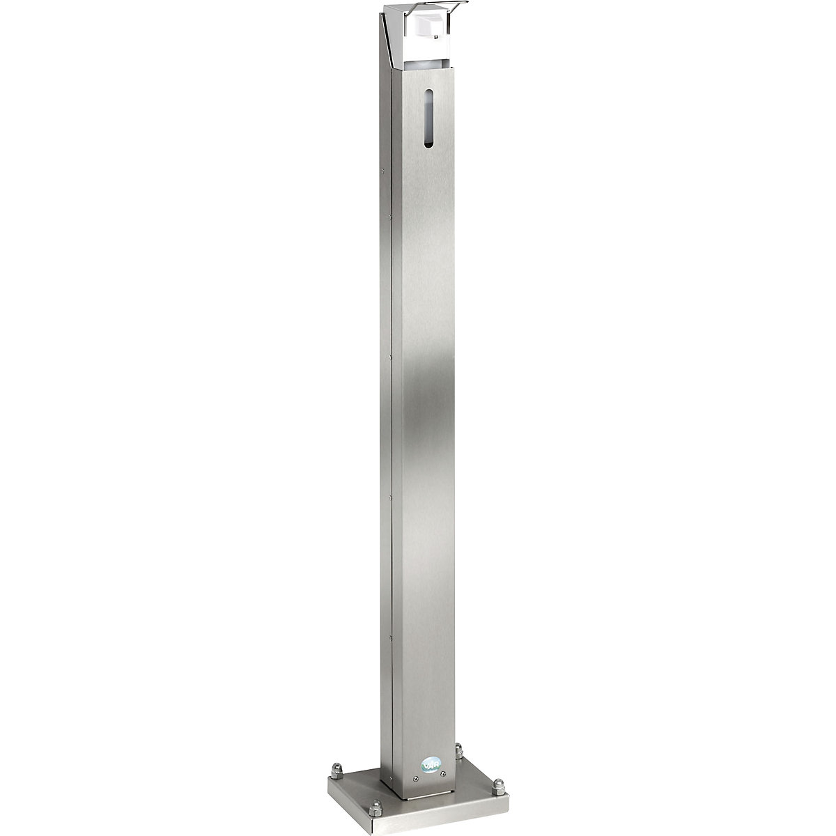 Disinfectant column – VAR, for indoor use, with pump dispenser and bottle (empty), stainless steel-5
