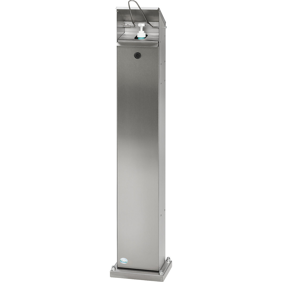 Hand disinfectant dispenser – VAR, for outdoors, stainless steel-3