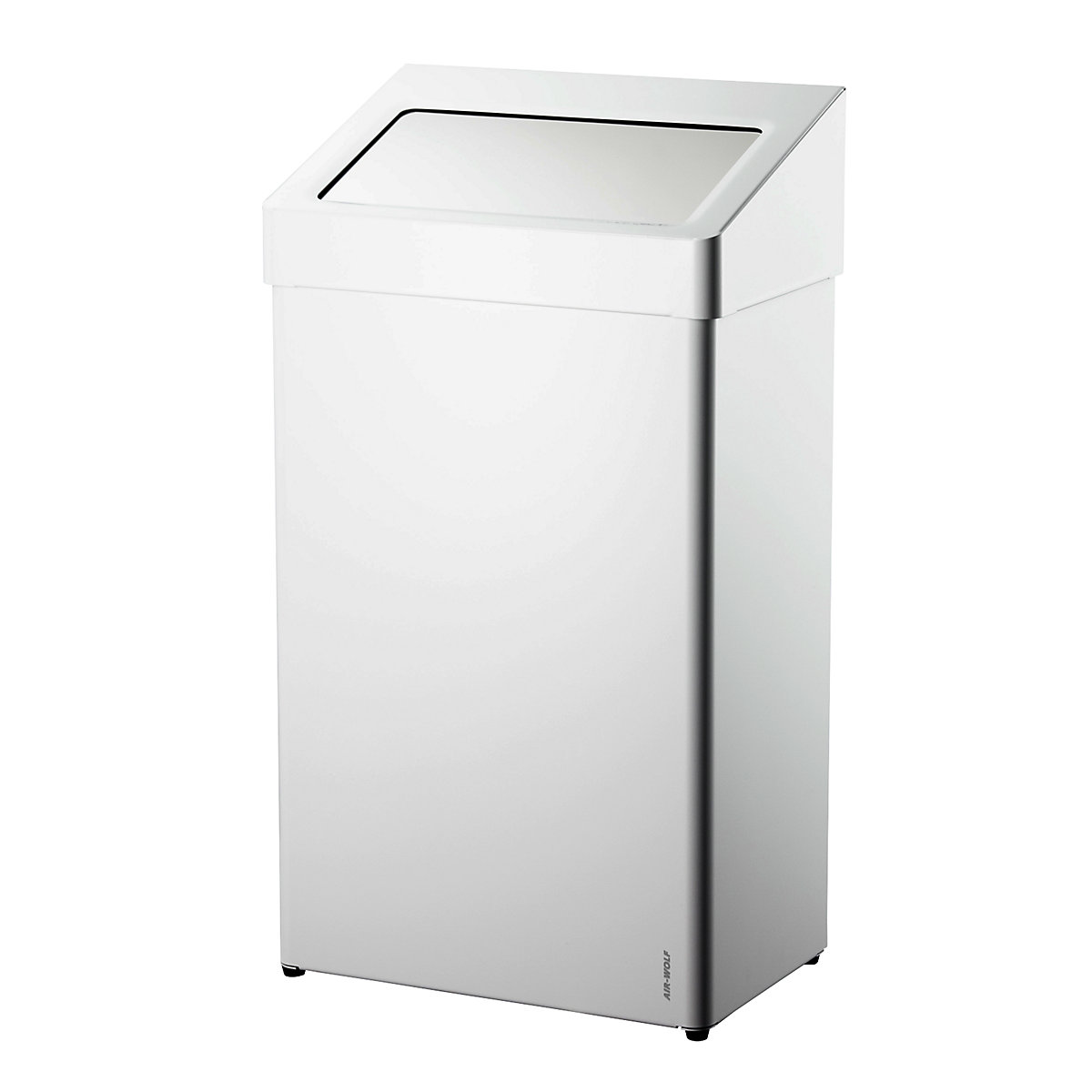 Waste collector with hood – AIR-WOLF, capacity 60 l, WxHxD 400 x 726 x 258 mm, stainless steel, white powder coated-2