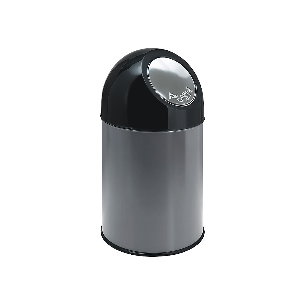 helit Push top waste bin made of plastic capacity 25 l, HxØ 615 x