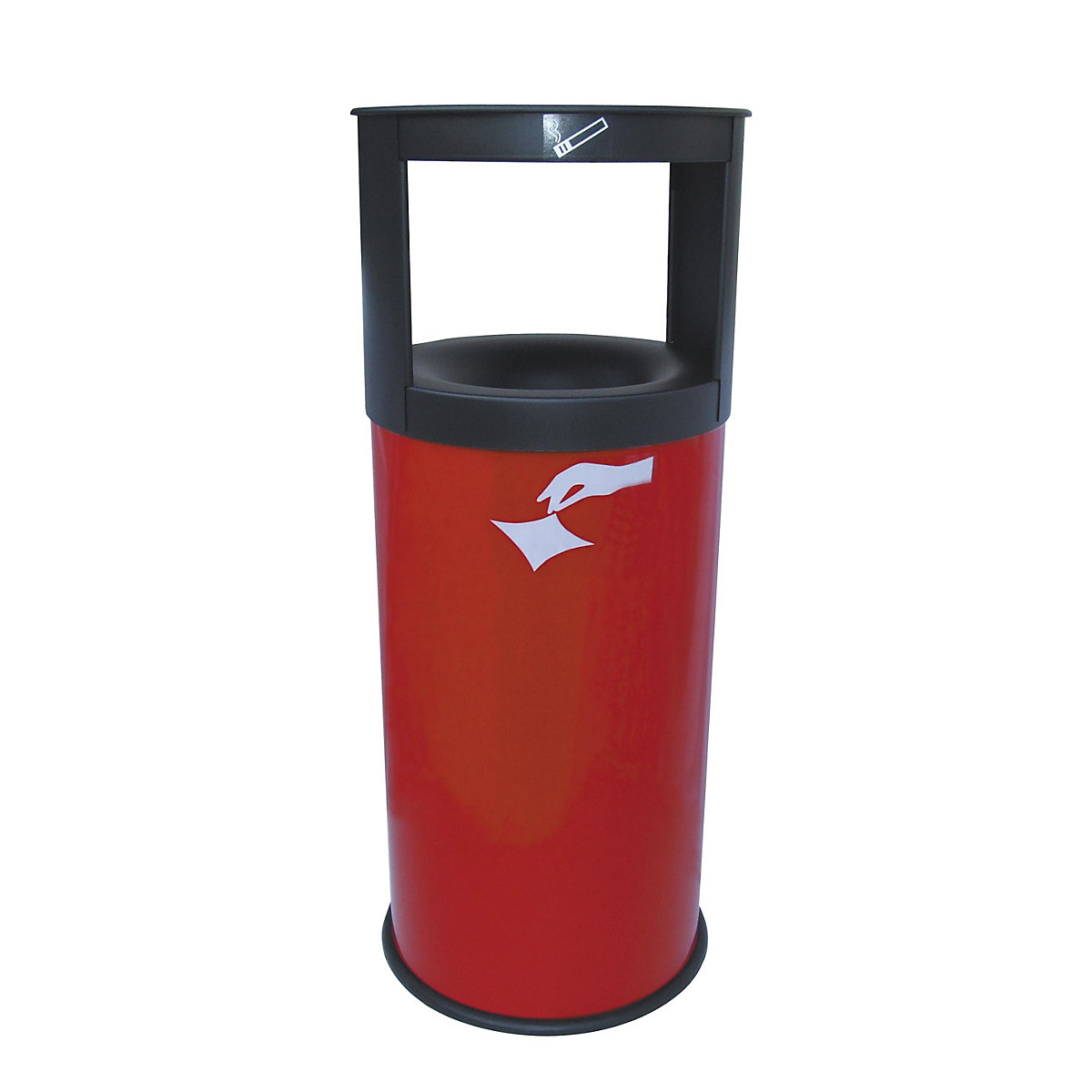 Combination ashtray, flame extinguishing, capacity 40 l, HxØ 800 x 310 mm, red-3