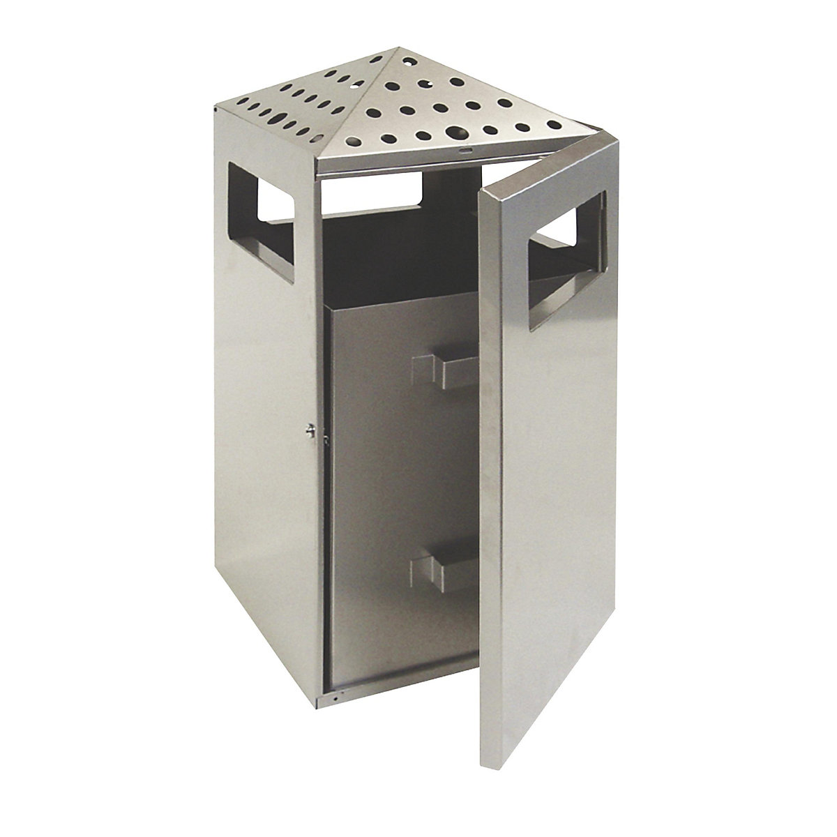 Combination ashtray, capacity 75 l, WxHxD 396 x 919 x 425 mm, stainless steel