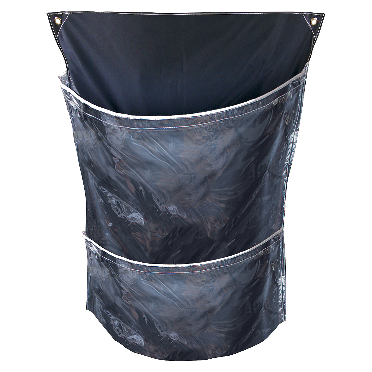 Racksack® for roll containers, with 2 pockets, blue/transparent-2