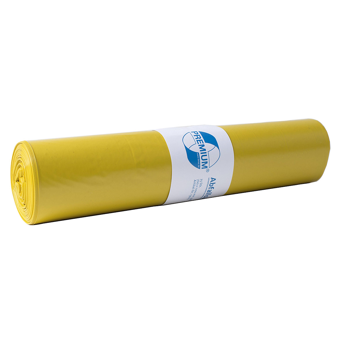 Standard waste sacks, LDPE, 120 l, pack of 250, WxH 700 x 1100 mm, material thickness 37 µm, yellow