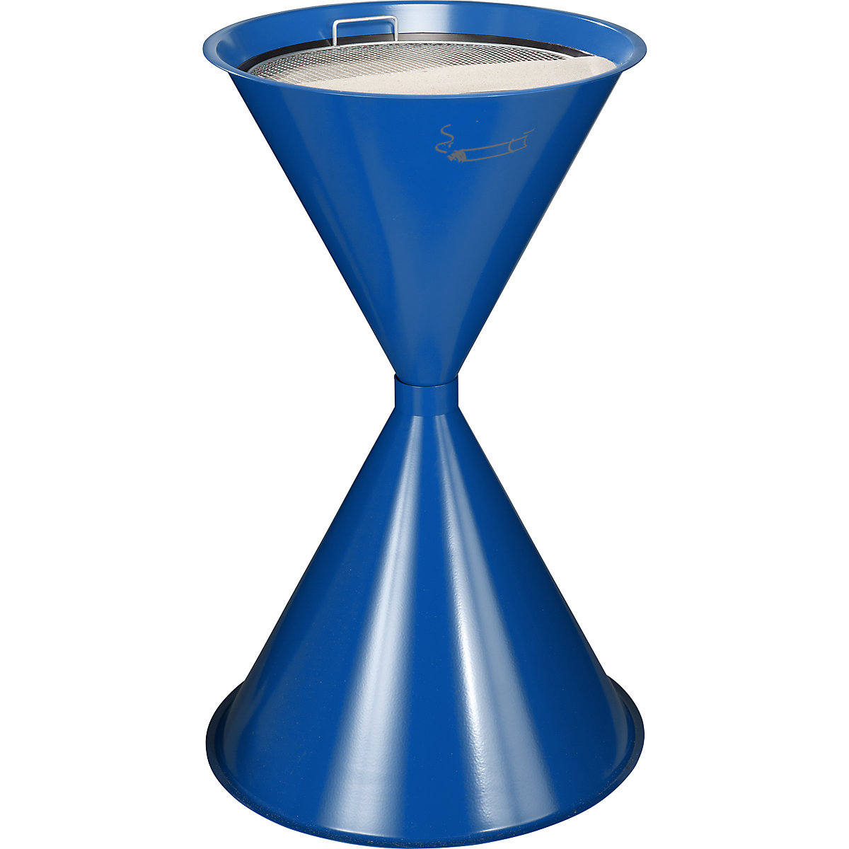 VAR – Conical ashtray made of metal, sheet steel, powder coated, gentian blue