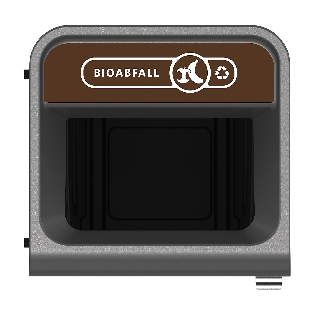 Configure™ recyclable waste collector – Rubbermaid, capacity 125 l, stainless steel / brown-5