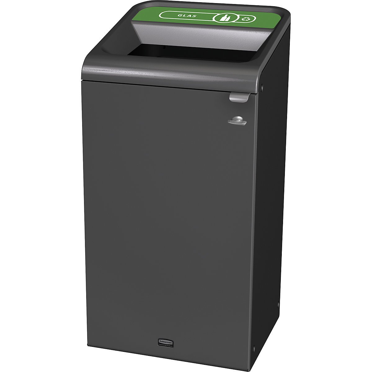 Configure™ recyclable waste collector – Rubbermaid, capacity 125 l, stainless steel / green-8