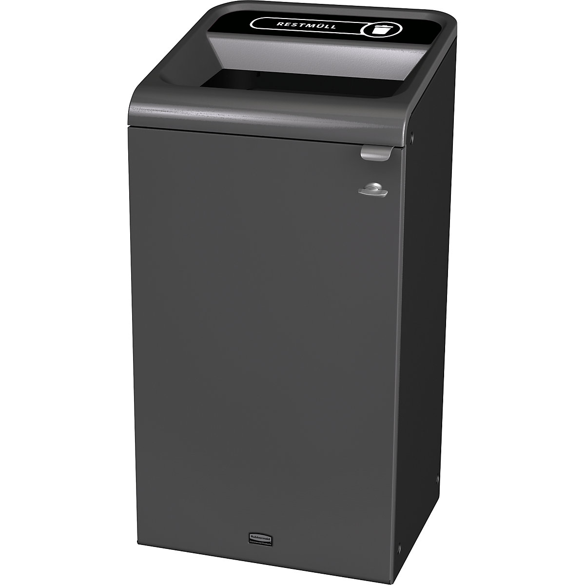 Configure™ recyclable waste collector – Rubbermaid, capacity 125 l, stainless steel / black-6