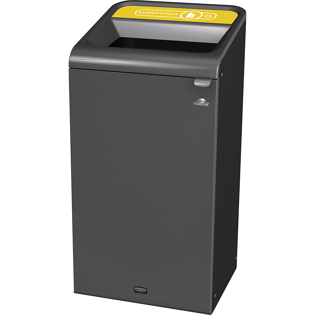 Configure™ recyclable waste collector – Rubbermaid, capacity 125 l, stainless steel / yellow-7