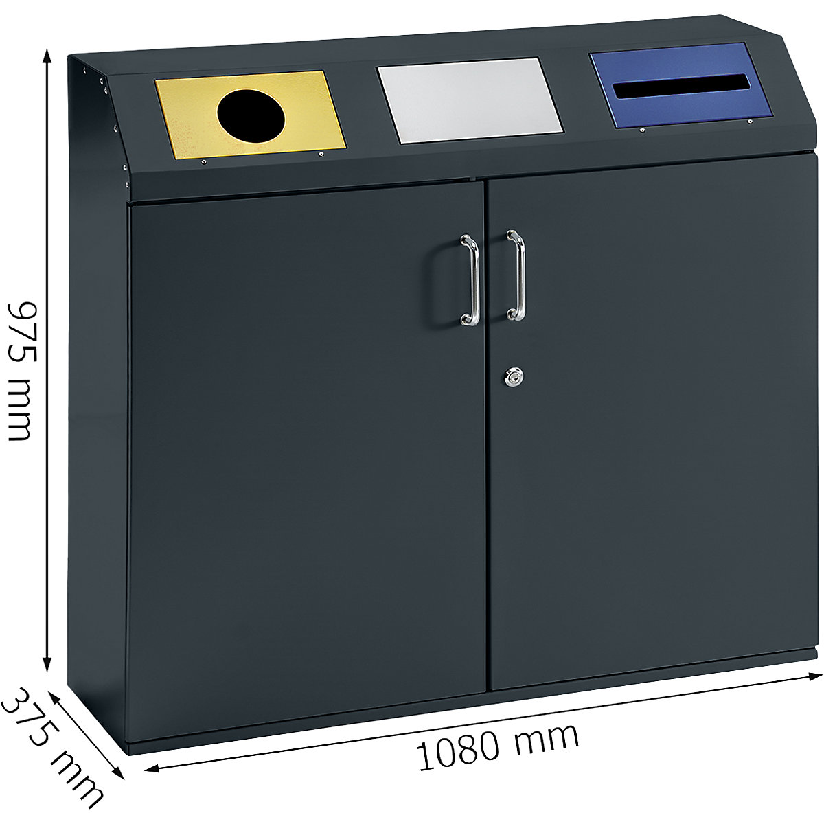 Recyclable waste collection cupboard – eurokraft pro (Product illustration 2)-1