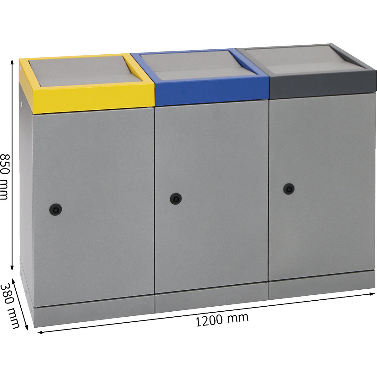 Recyclable waste collection system with hinged door (Product illustration 2)-1