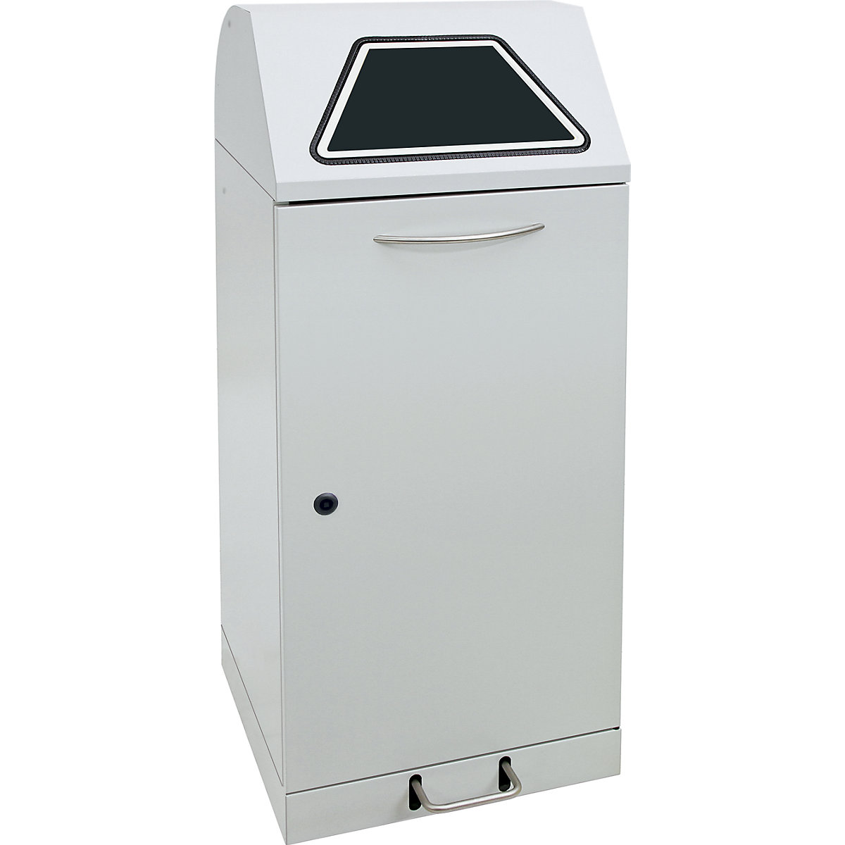 Recyclable waste collector with pedal, capacity 120 l, with inner container, light grey-8