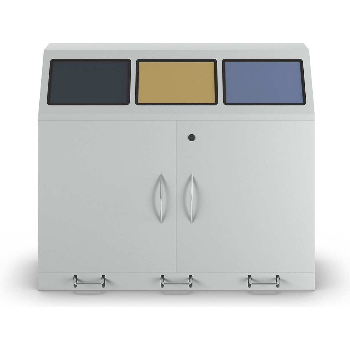 Recyclable waste collector with pedal, steel (Product illustration 2)-1