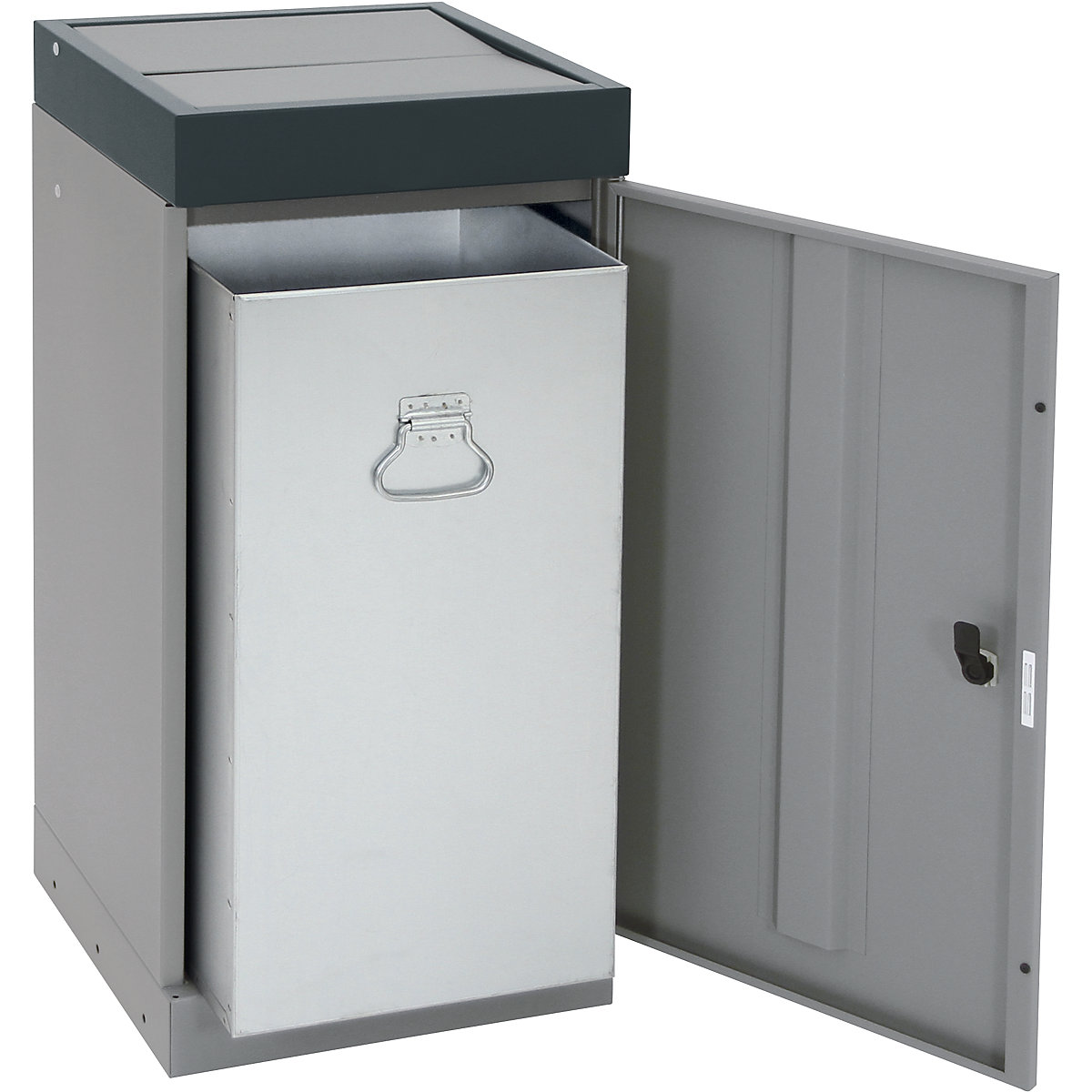 Recyclable waste collector with swing lid, individual unit, capacity 70 l, lid colour grey / white aluminium-11