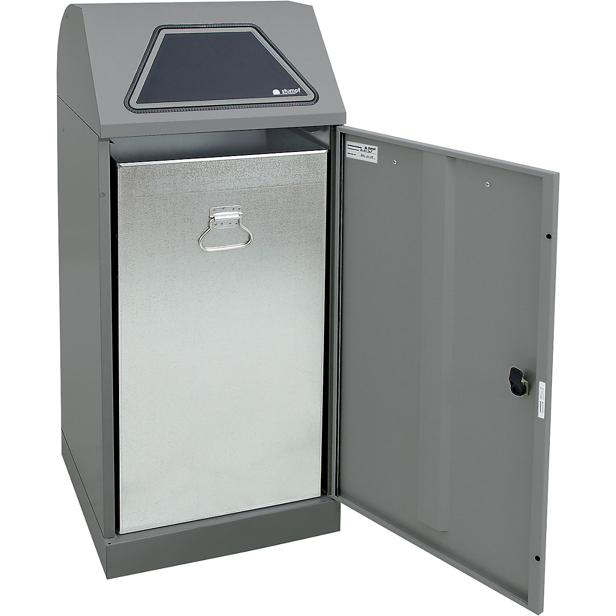 Recyclable waste container, manually operated access flap (Product illustration 2)-1