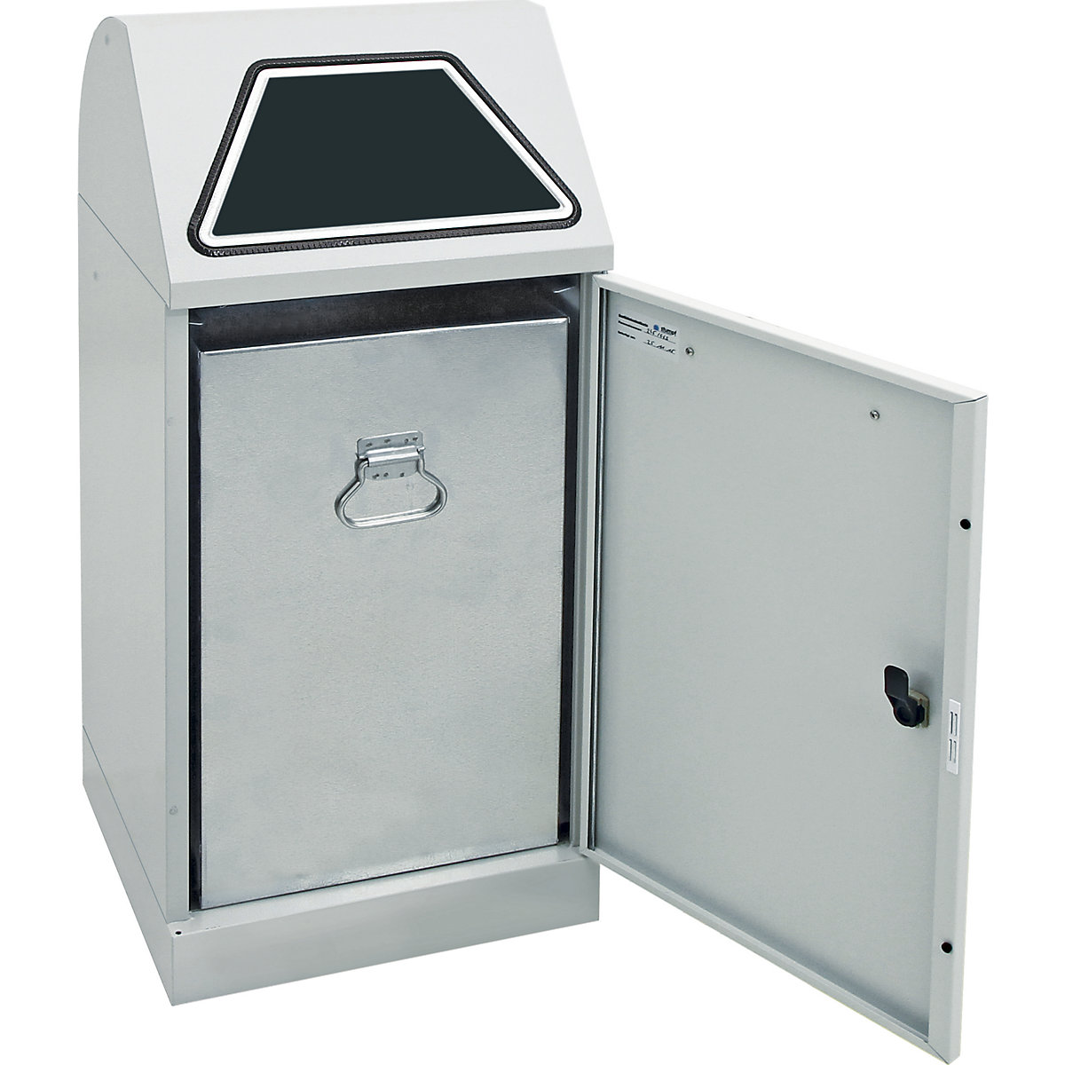 Recyclable waste container, manually operated access flap (Product illustration 2)-1