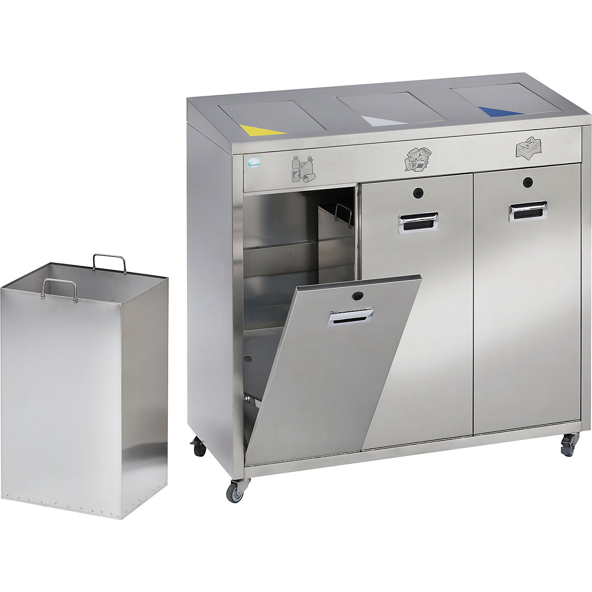 Recyclable waste sorting system, stainless steel – VAR (Product illustration 5)-4