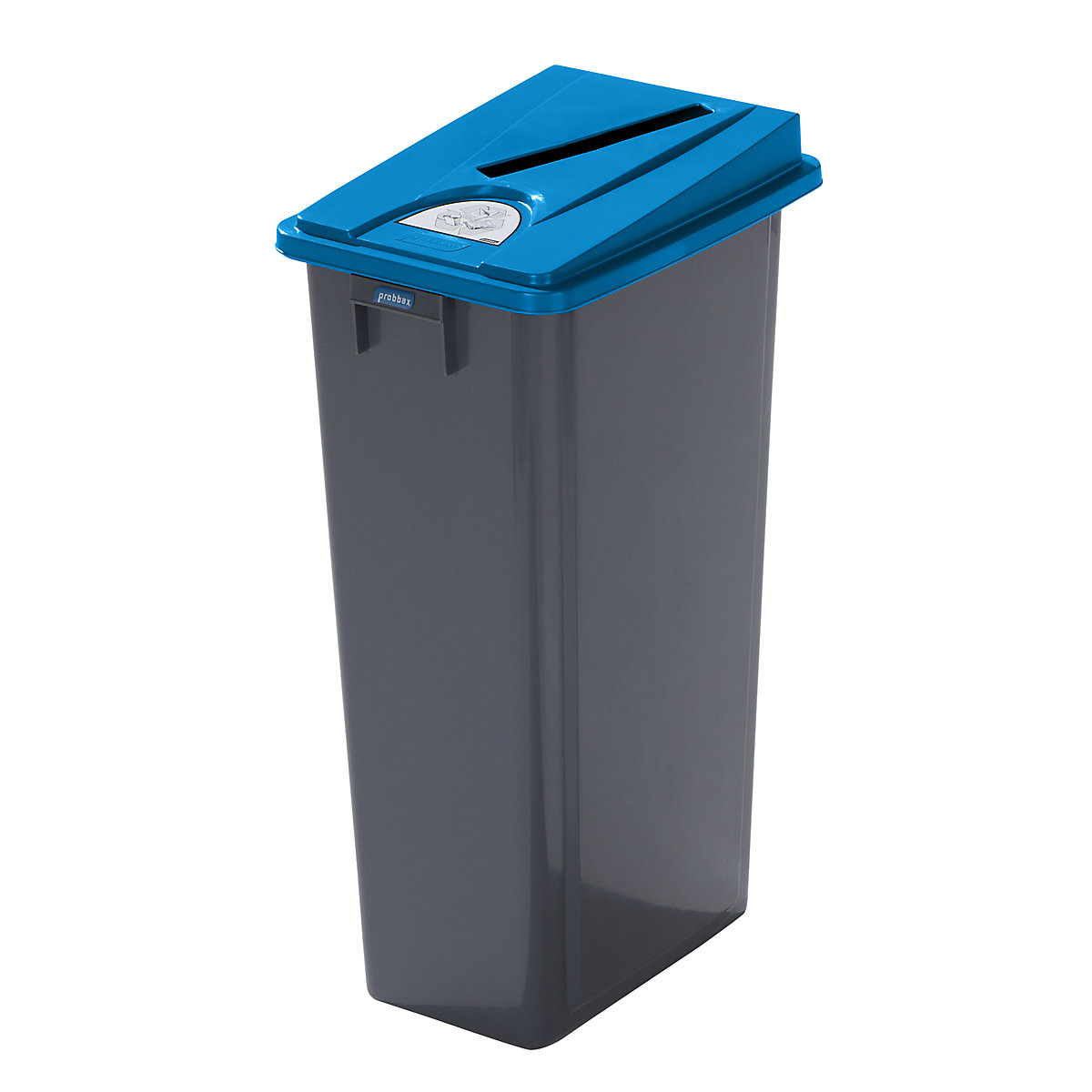 Robust recyclable waste collector with lid, capacity 80 l, flat lid, deposit slot-5