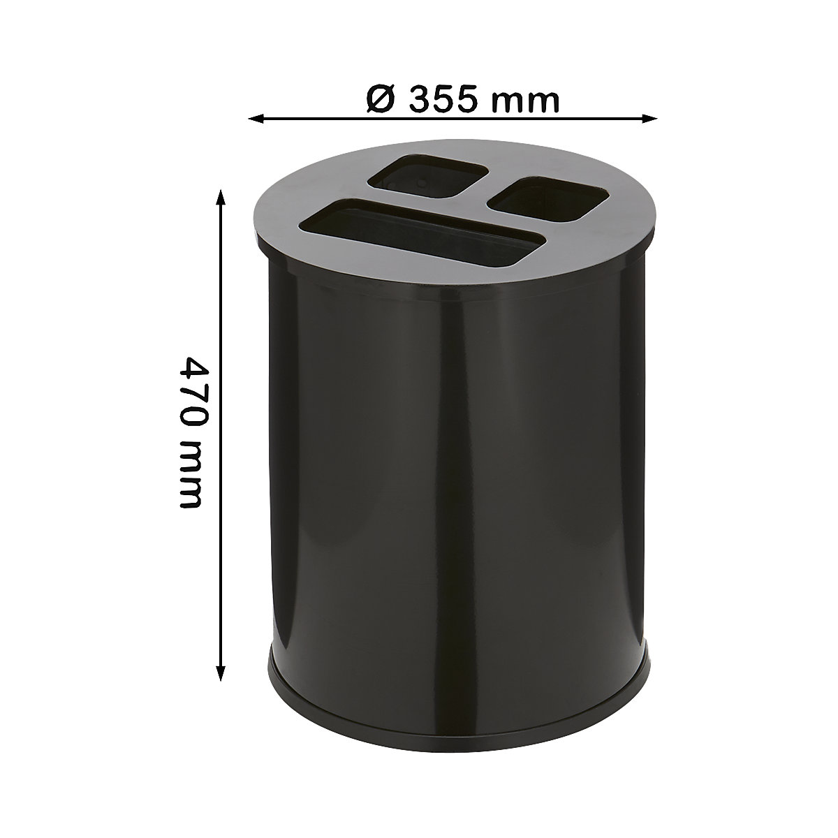 Rubbish bin with 3-compartment sorting – Probbax (Product illustration 2)-1