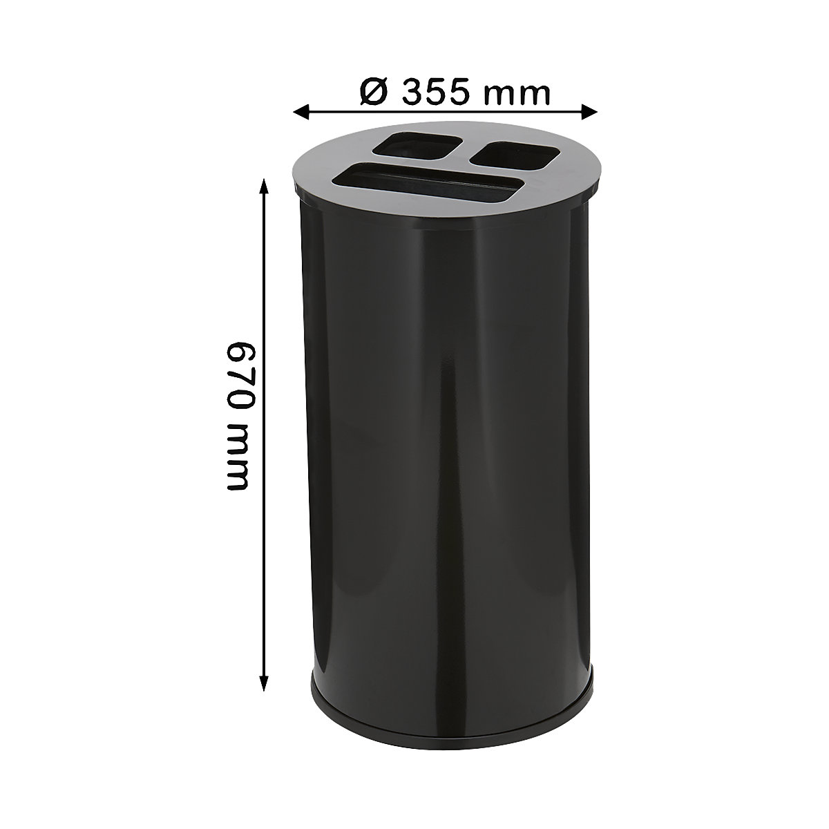 Rubbish bin with 3-compartment sorting – Probbax (Product illustration 2)-1