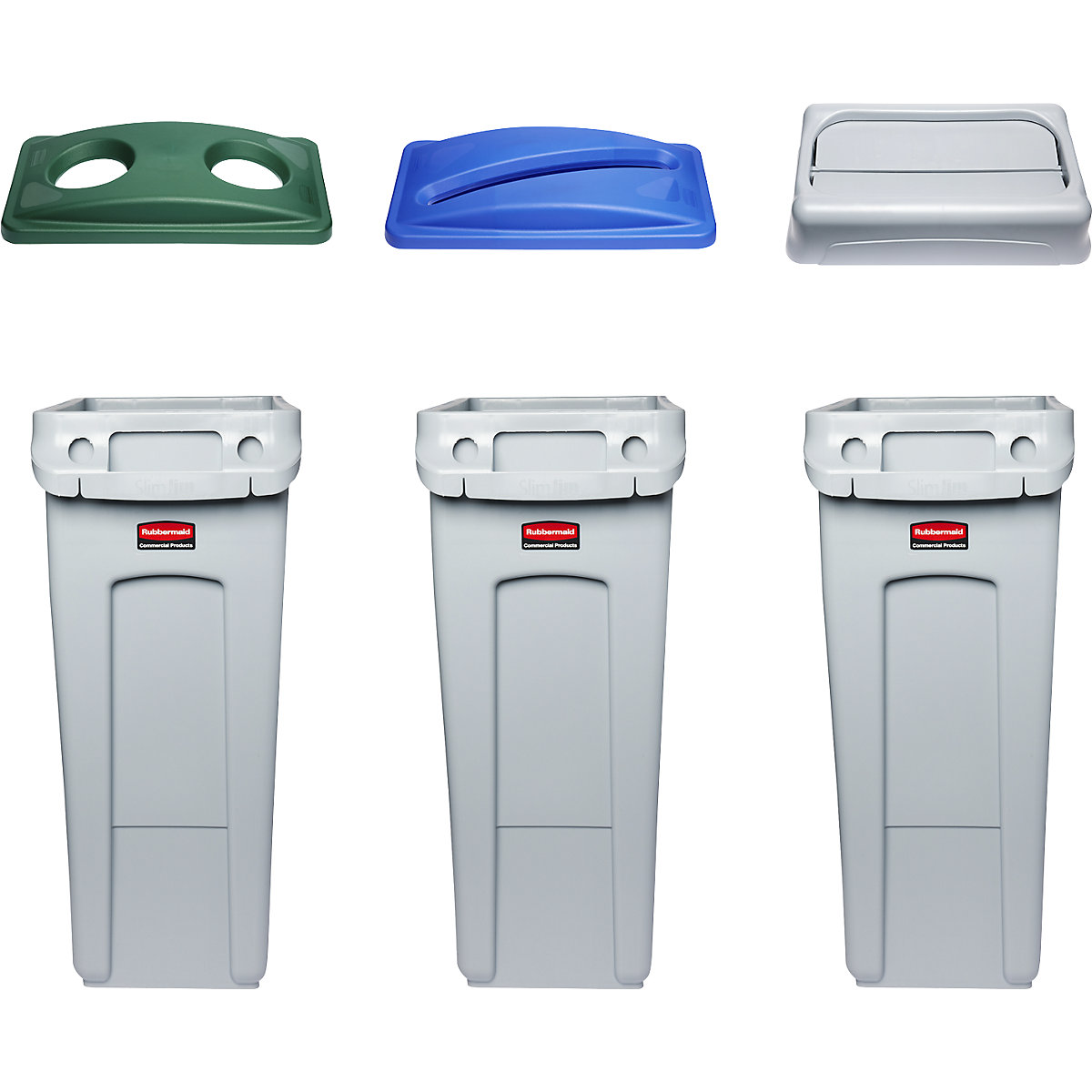 SLIM JIM® recyclable waste collection station, set of 3 – Rubbermaid (Product illustration 3)-2