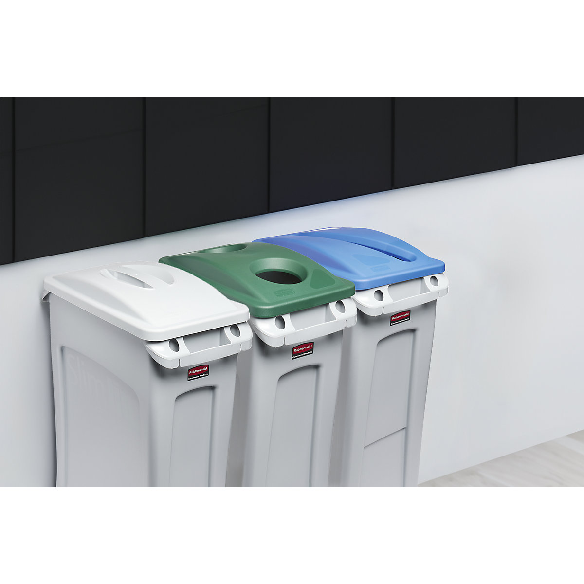 SLIM JIM® recyclable waste collection station, set of 3 – Rubbermaid (Product illustration 9)-8