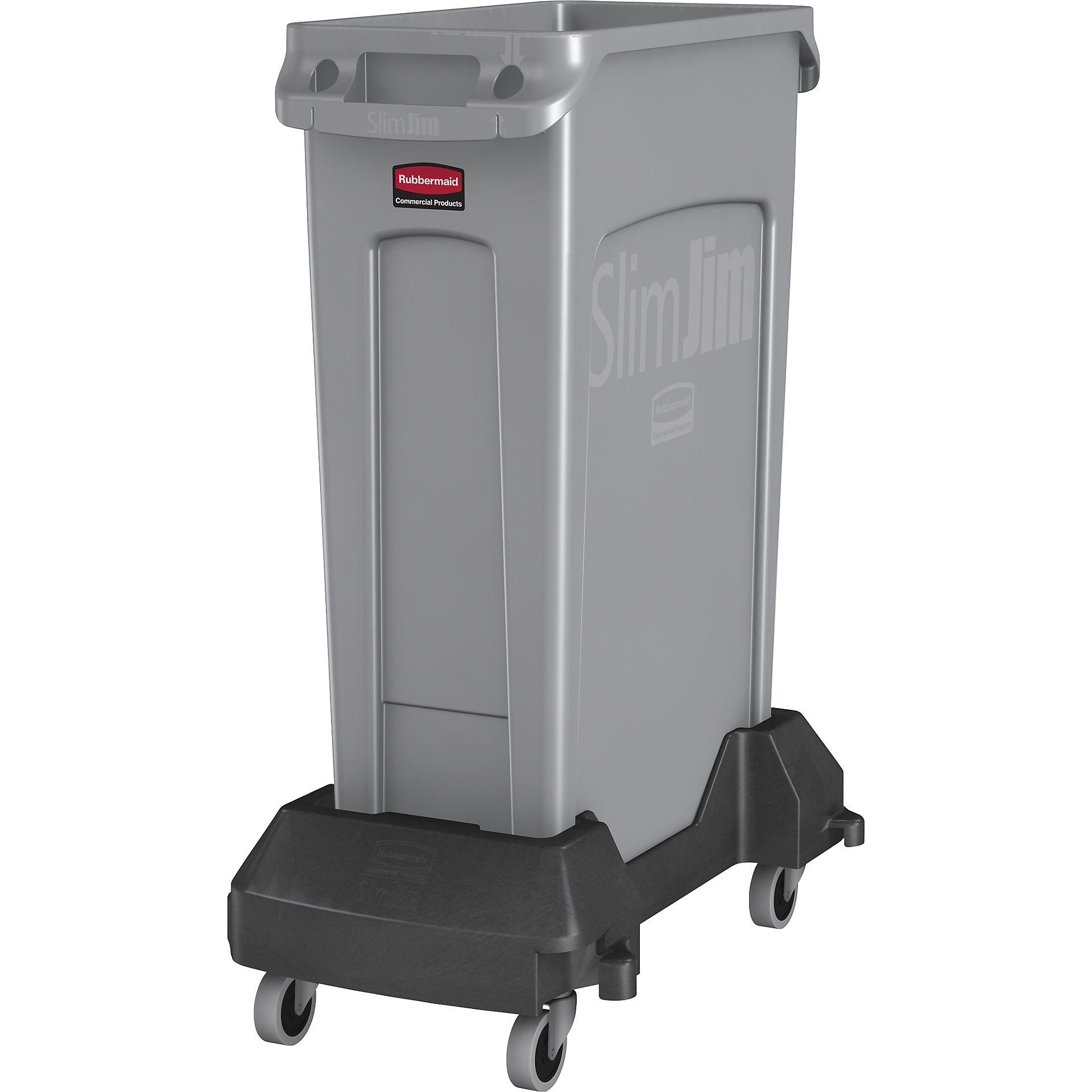 SLIM JIM® waste container set - Rubbermaid: 60 l, with plastic trolley ...
