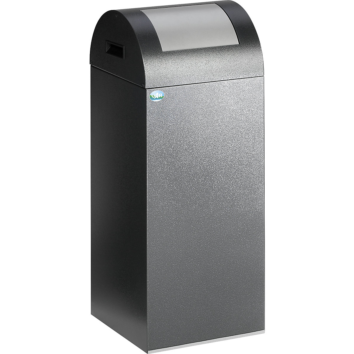 Self extinguishing recyclable waste collector – VAR, capacity 60 l, WxHxD 320 x 800 x 320 mm, antique silver, silver flap-5