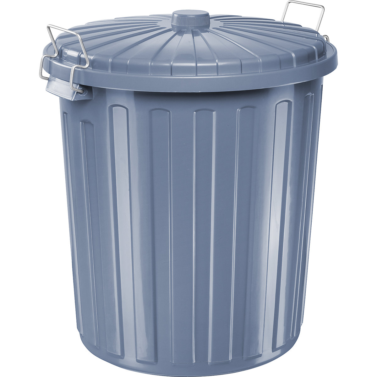 Waste bin with lid, polypropylene, grey, capacity 55 l-1