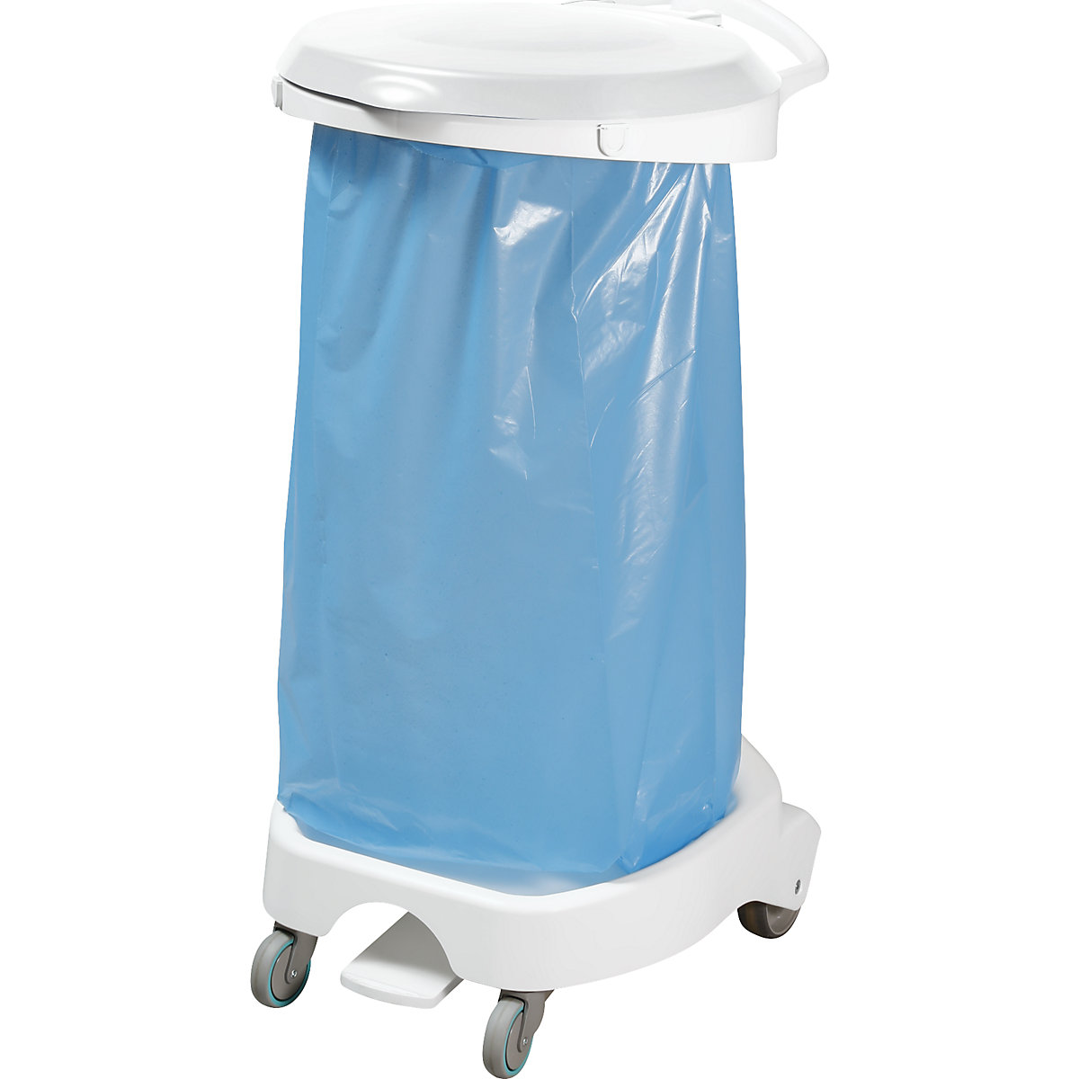 Pedal operated waste sack stand with castors (Product illustration 2)-1