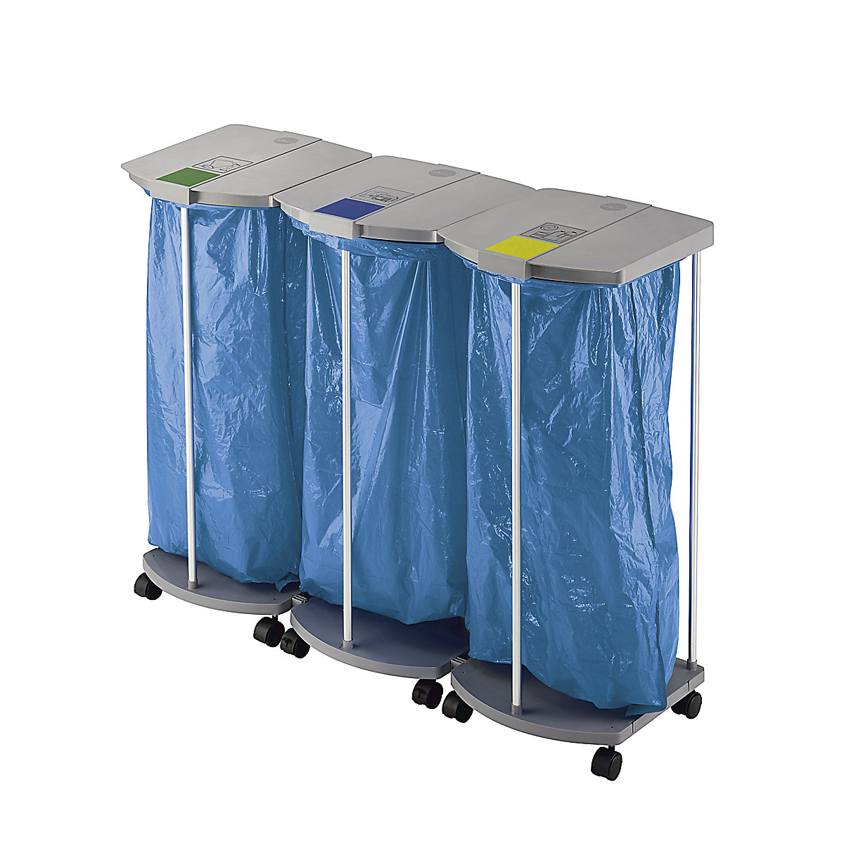 Waste sack stand with 250 blue recycling sacks – Hailo (Product illustration 2)-1