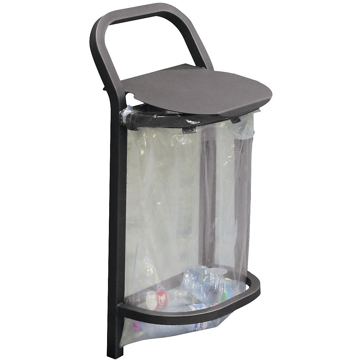 CONVI® ECO outdoor waste basket – PROCITY, capacity 50 l, grey-2