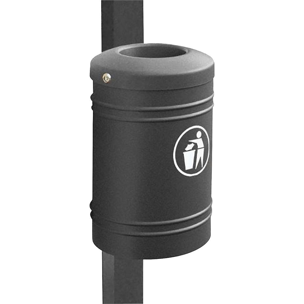 ESTEREL outdoor waste collector – PROCITY, capacity 40 l for round posts Ø 76 mm, grey-2