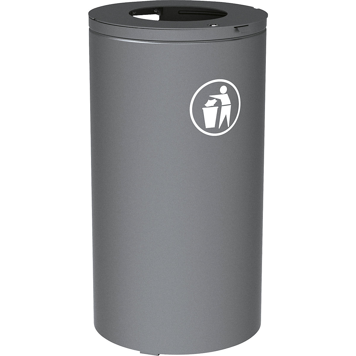 OLBIA outdoor waste collector – PROCITY, capacity 80 l, with inner container, grey-2