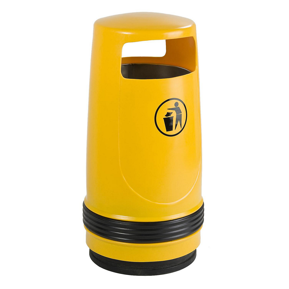 Outdoor waste collector, capacity 90 l, HxØ 1000 x 490 mm, yellow-2