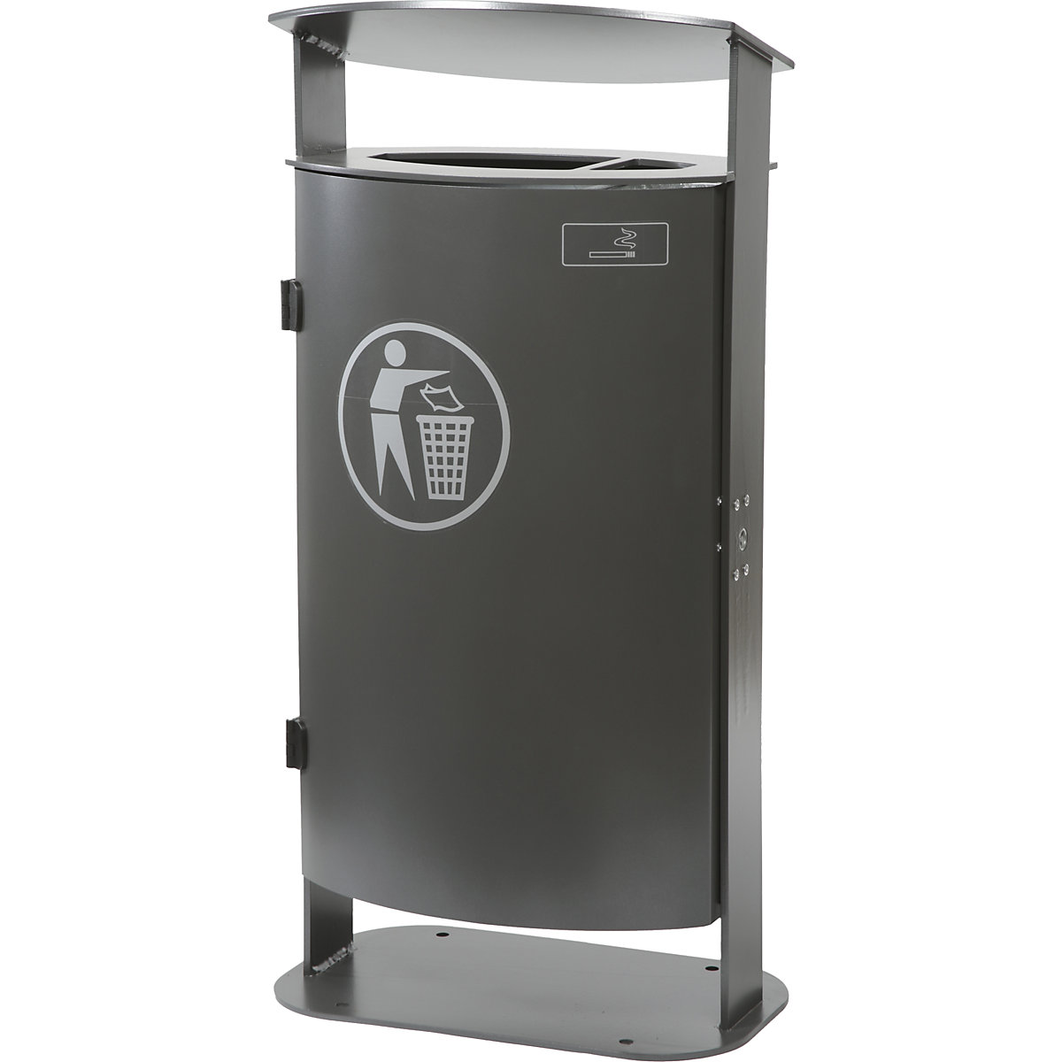 Outdoor waste collector, capacity 70 l, HxWxD 1000 x 475 x 340 mm, charcoal, incl. ashtray-3