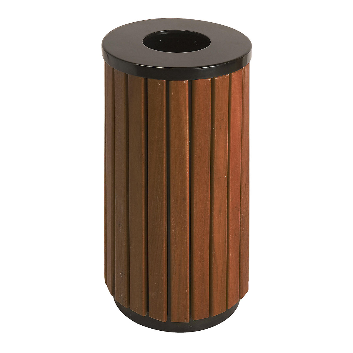 Outdoor waste collector, wood finish