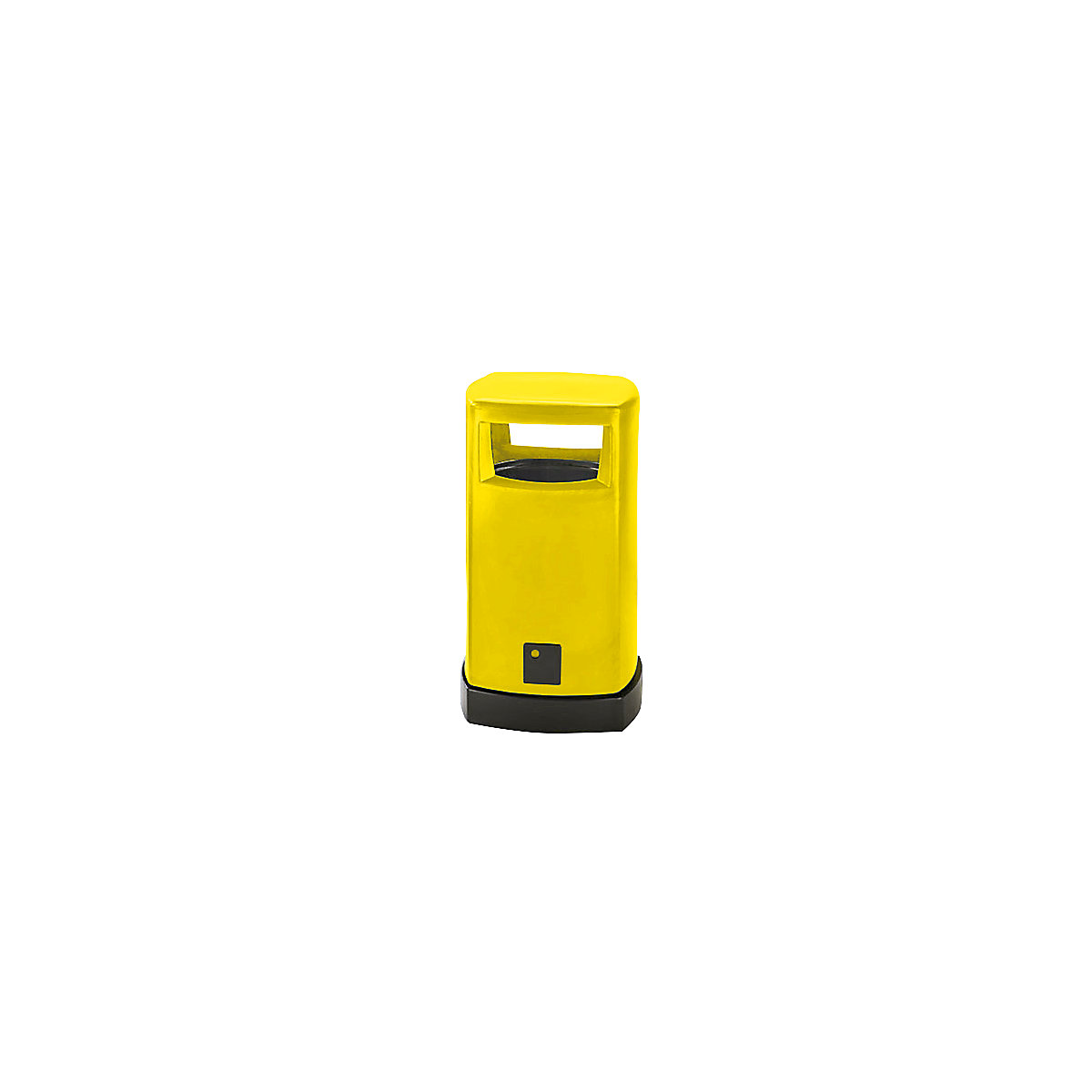 Plastic waste collector for outdoor use, capacity 80 l, WxHxD 530 x 950 x 530 mm, yellow